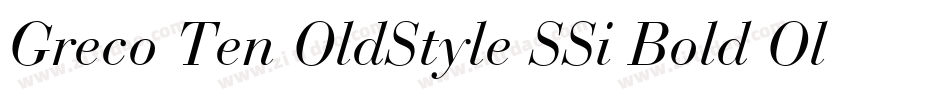 Greco Ten OldStyle SSi Bold Old Style Figures字体转换